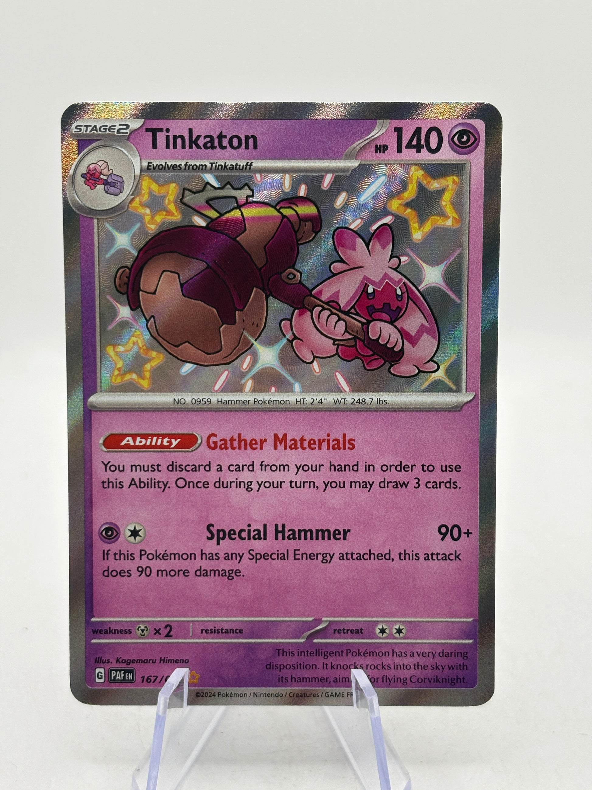 Pokemon TCG Paldean Fates - Tinkaton 167/091 Shiny NM