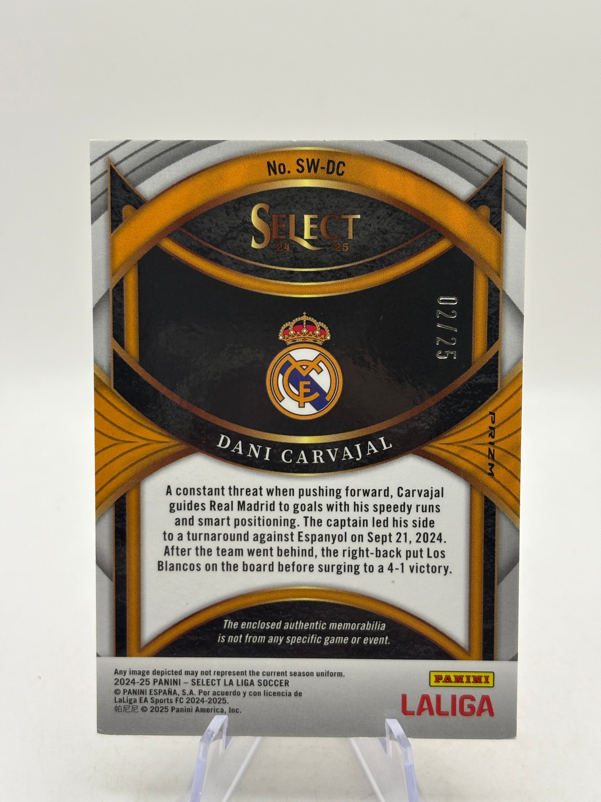 2024-25 Panini Select La Liga - Dani Carvajal Patch /25 SW-DC