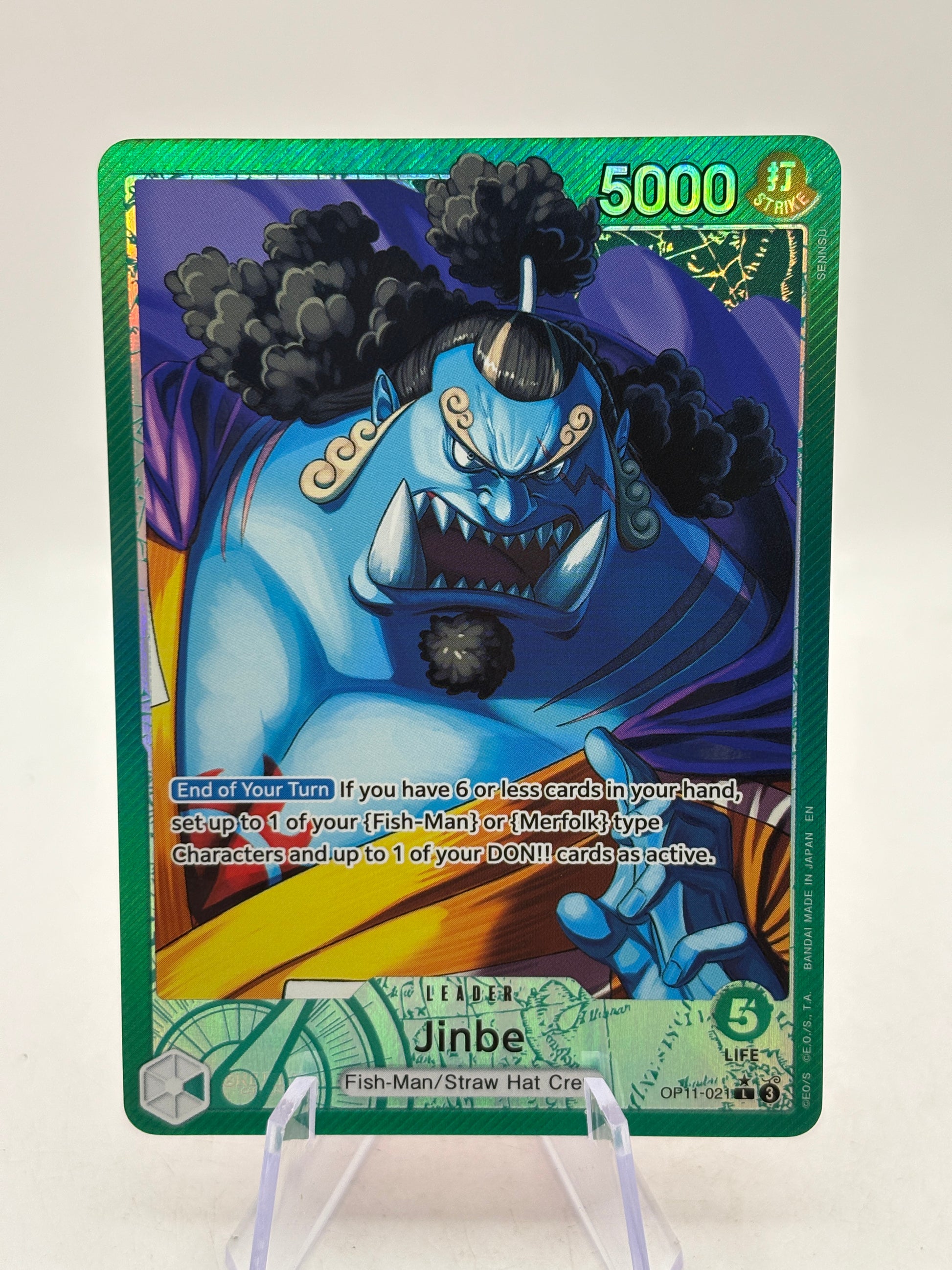 One Piece TCG EN - Jinbe OP11-021 L* Leader Alt Art NM