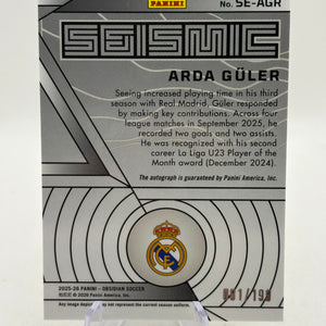 2025-26 Panini Obsidian Soccer - #SE-AGR Arda Guler Auto 081/199