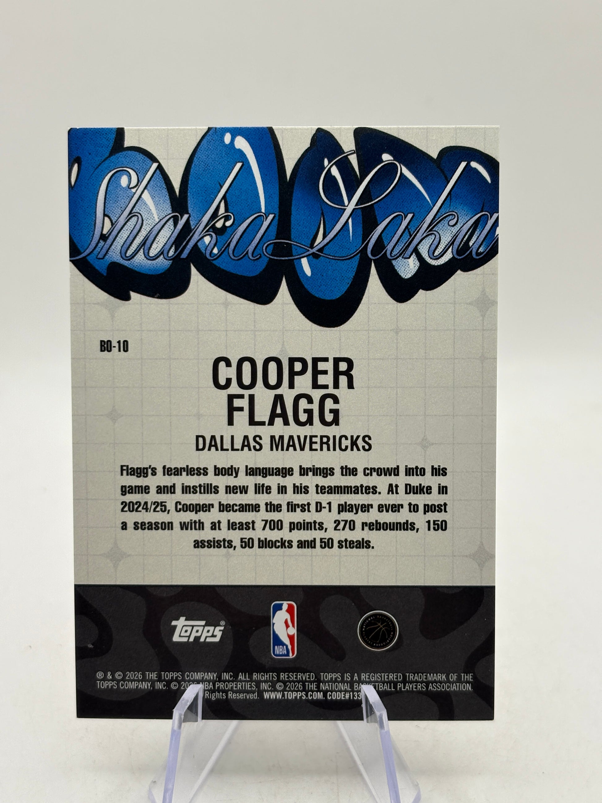 2025-26 Topps NBA Hoops - Cooper Flagg #BO-10 Shaka Laka Case Hit