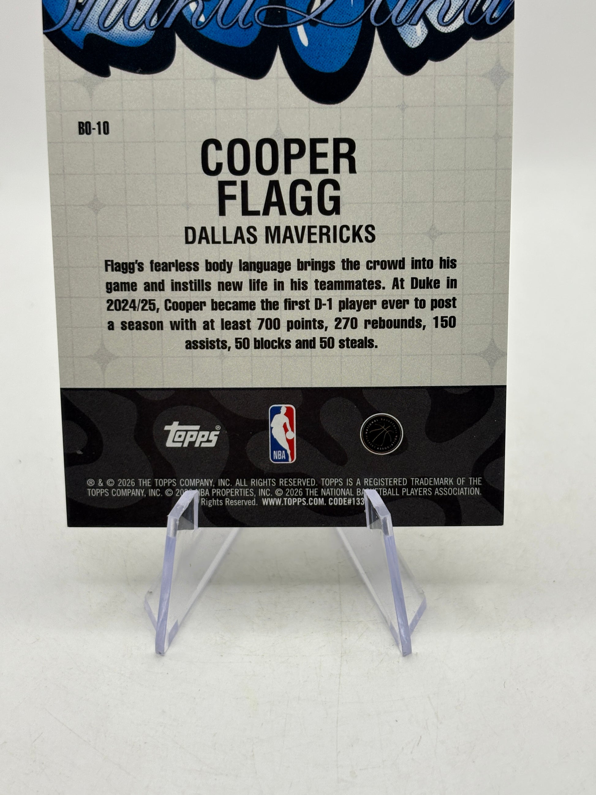 2025-26 Topps NBA Hoops - Cooper Flagg #BO-10 Shaka Laka Case Hit