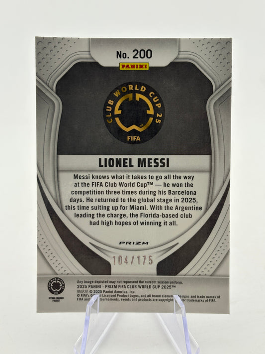 2025 Panini Prizm Fifa Club World Cup - Lionel Messi Blue Ice 104/175 #200 FRENLY BRICKS - Open 7 Days