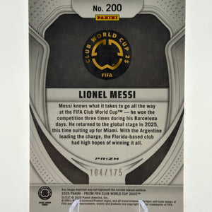 2025 Panini Prizm Fifa Club World Cup - Lionel Messi Blue Ice 104/175 #200 FRENLY BRICKS - Open 7 Days