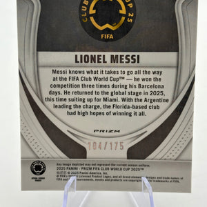 2025 Panini Prizm Fifa Club World Cup - Lionel Messi Blue Ice 104/175 #200 FRENLY BRICKS - Open 7 Days