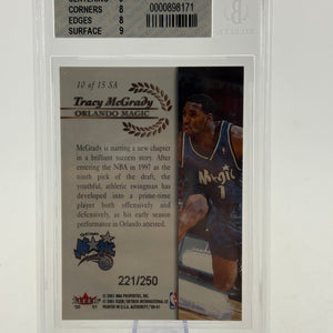 2000-01 Fleer Authority #SA10 Tracy Mcgrady 221/250 BGS 10 FRENLY BRICKS - Open 7 Days