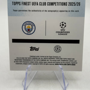 2025-26 Topps Finest UEFA Club Competition- Sergio Aguero Auto Black 03/10