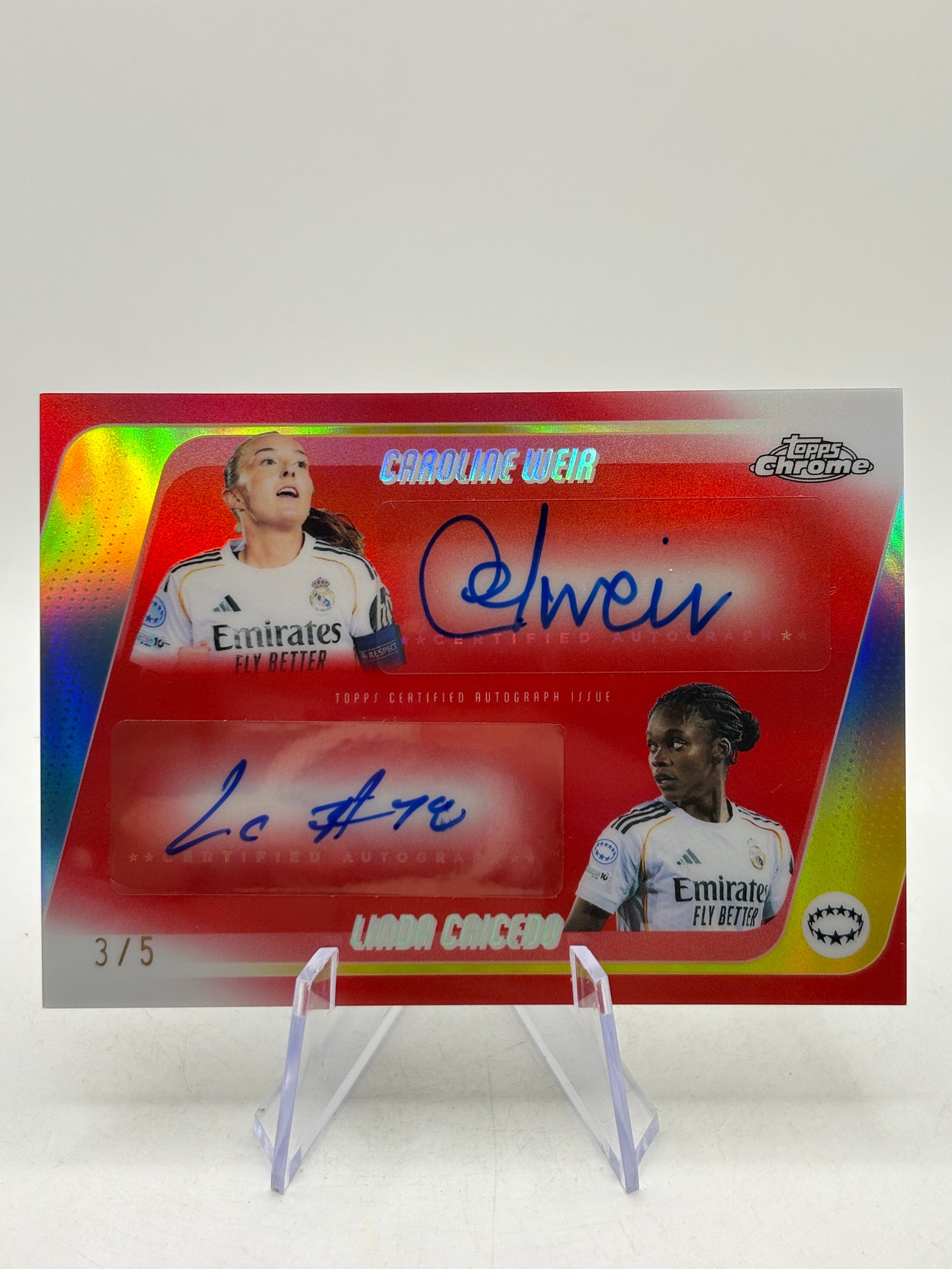 Topps Chrome 2025/26 UEFA Womens - DA-WC Caroline Weir Linda Caicedo Dual Auto /5