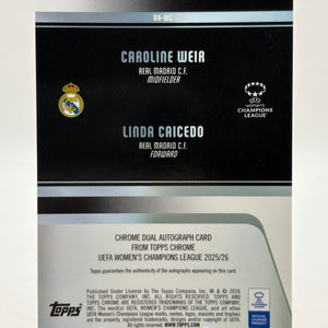 Topps Chrome 2025/26 UEFA Womens - DA-WC Caroline Weir Linda Caicedo Dual Auto /5