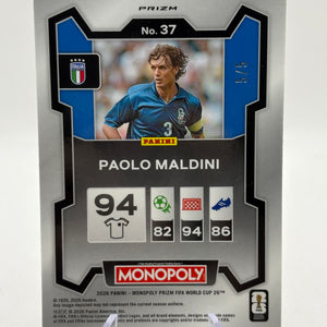 2026 Panini Monopoly Fifa World Cup 26 - #37 Paolo Maldini 5/5 Pink Shimmer