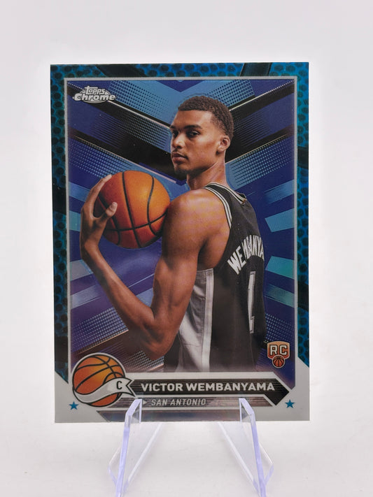 2023-24  Topps Chrome - Victor Wembanyama Rookie Blue Basketball Refractor #1 FRENLY BRICKS - Open 7 Days