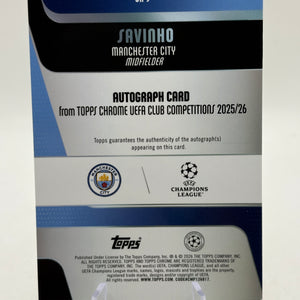 2025-26 Topps Chrome UEFA Club CA-S Savinho Auto 07/50