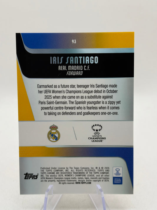 2026 Topps Womens Champions League #93 Iris Santiago Orange Wave /25