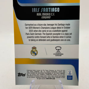 2026 Topps Womens Champions League #93 Iris Santiago Orange Refractor /25