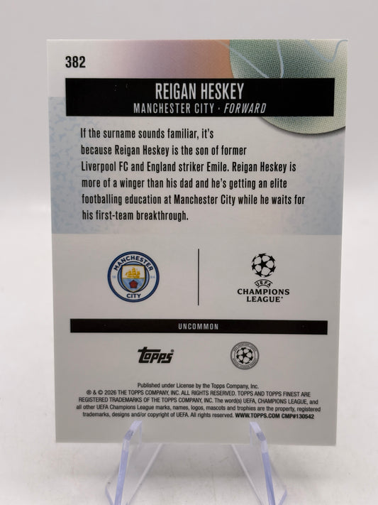 2026 Topps Finest UEFA Rookie - Reigan Heskey #382 /75 Pink