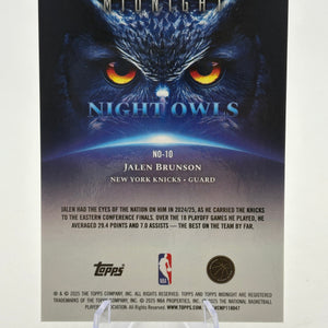 2024-25 Topps Midnight - Jalen Brunson #10 22/99 FRENLY BRICKS - Open 7 Days