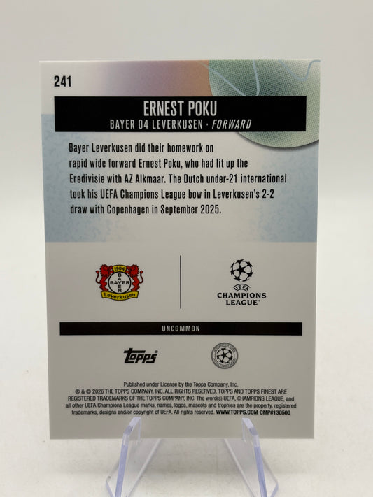 2026 Topps UEFA #241 Ernest Poku 72/75 Pink Rookie