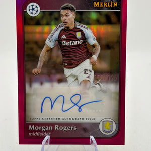 2024-25 Topps Merlin UEFA Club - AU-MR Morgan Rogers /125 Auto Pink