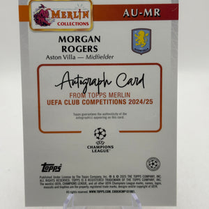 2024-25 Topps Merlin UEFA Club - AU-MR Morgan Rogers /125 Auto Pink