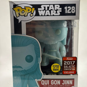 Funko POP! Star Wars #128 Qui Gon Jinn 2017 Galactic Con Glow FRENLY BRICKS - Open 7 Days