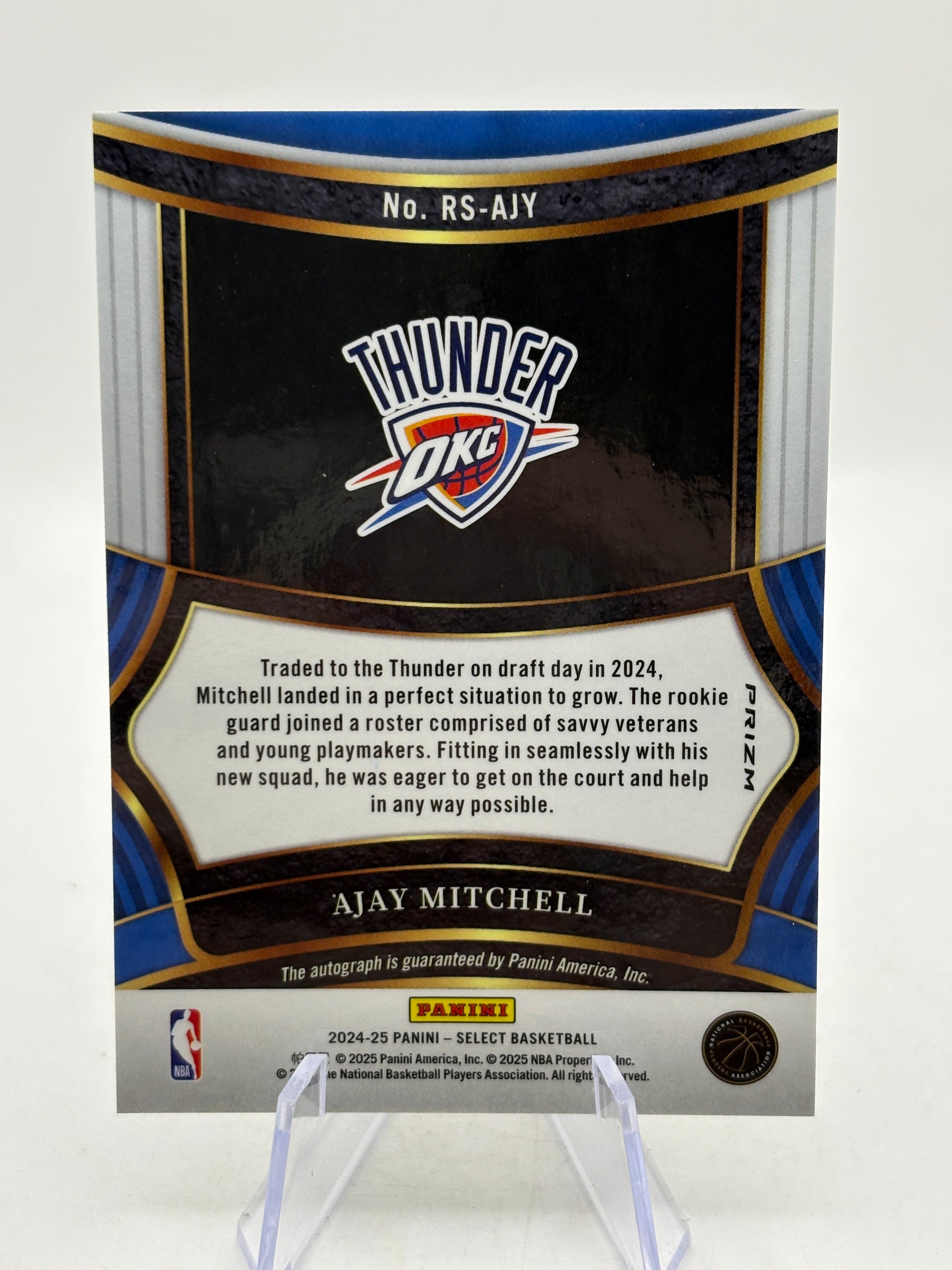 2024-25 Panini Select - RS-AJY Ajay Mitchell Fastbreak Auto Rookie