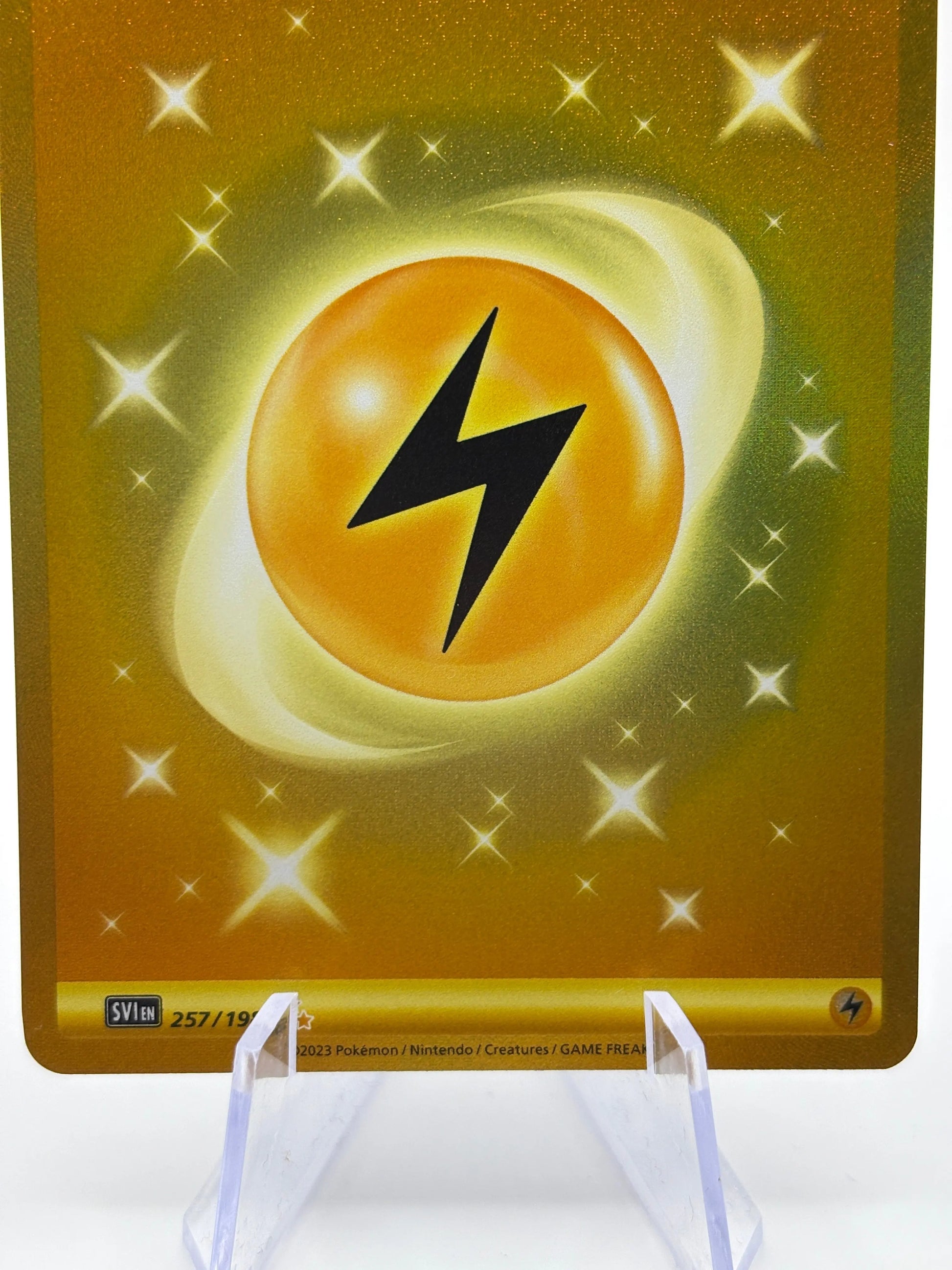 Pokemon TCG Scarlet & Violet Base Set - Basic Lightning Energy 257/198 NM FRENLY BRICKS - Open 7 Days
