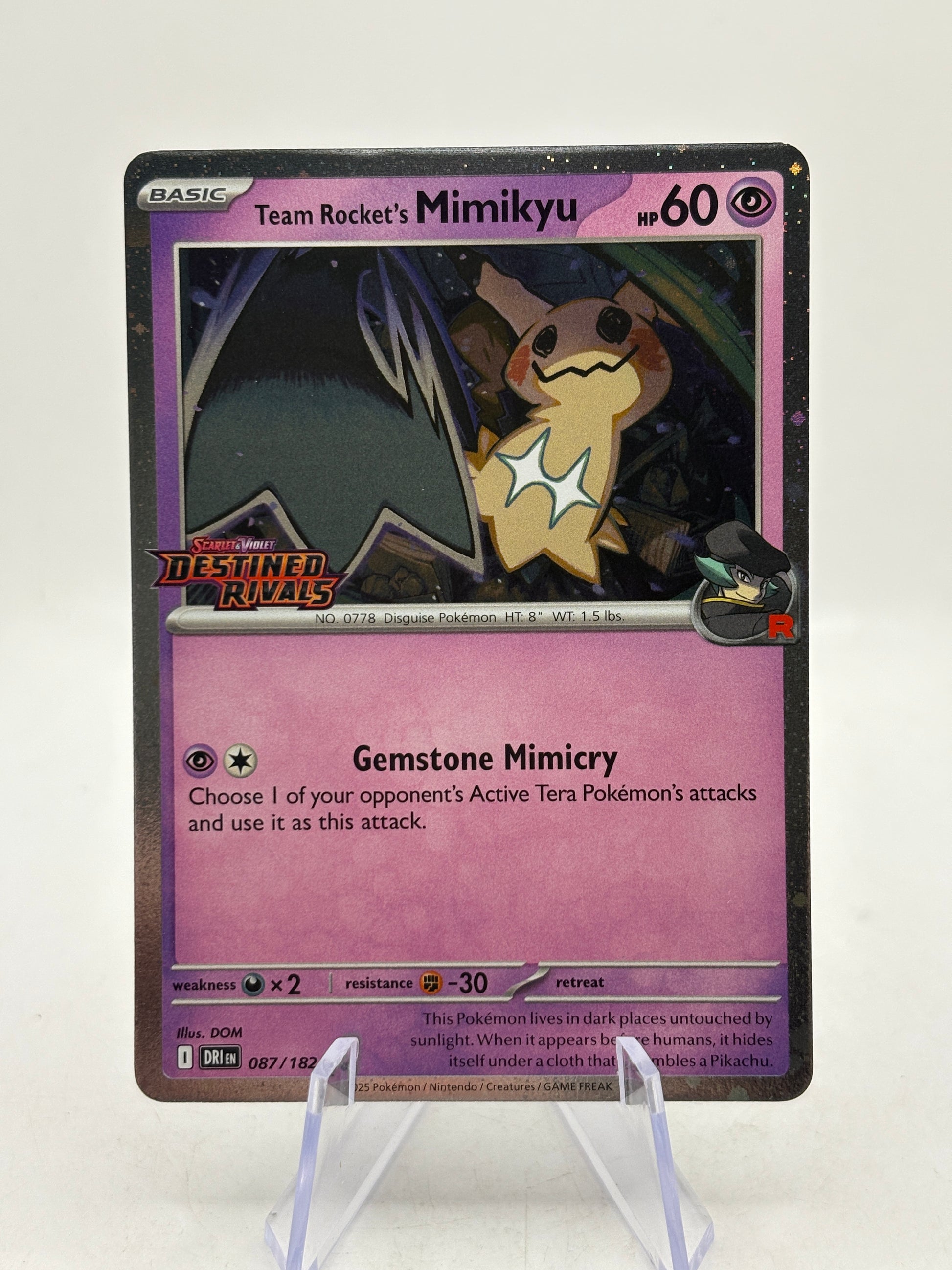Pokemon TCG Destined Rivals - Team Rocket’s Mimikyu 087/182 Stamped (1) NM image 1