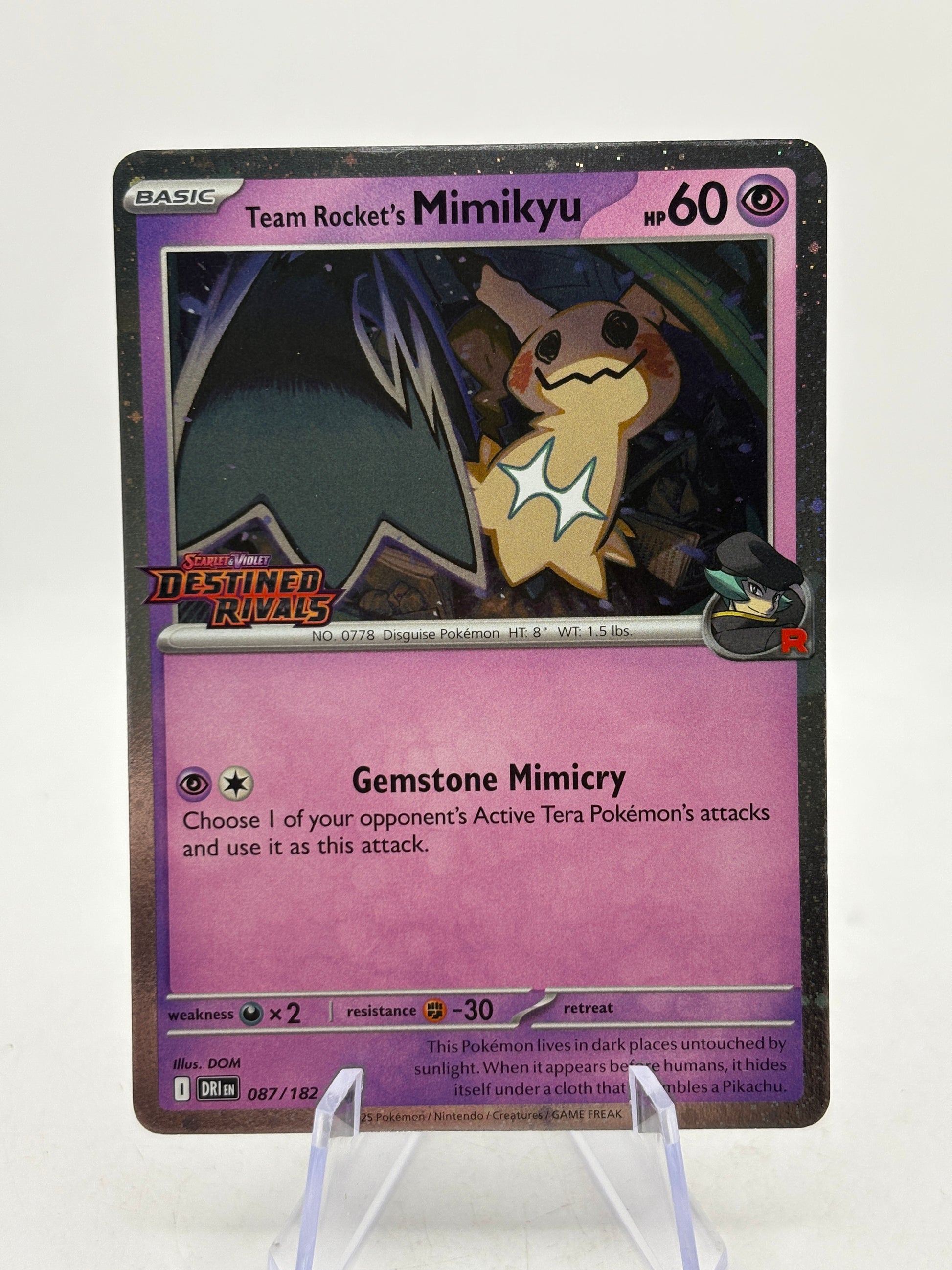 Pokemon TCG Destined Rivals - Team Rocket’s Mimikyu 087/182 Stamped (2) NM image 1
