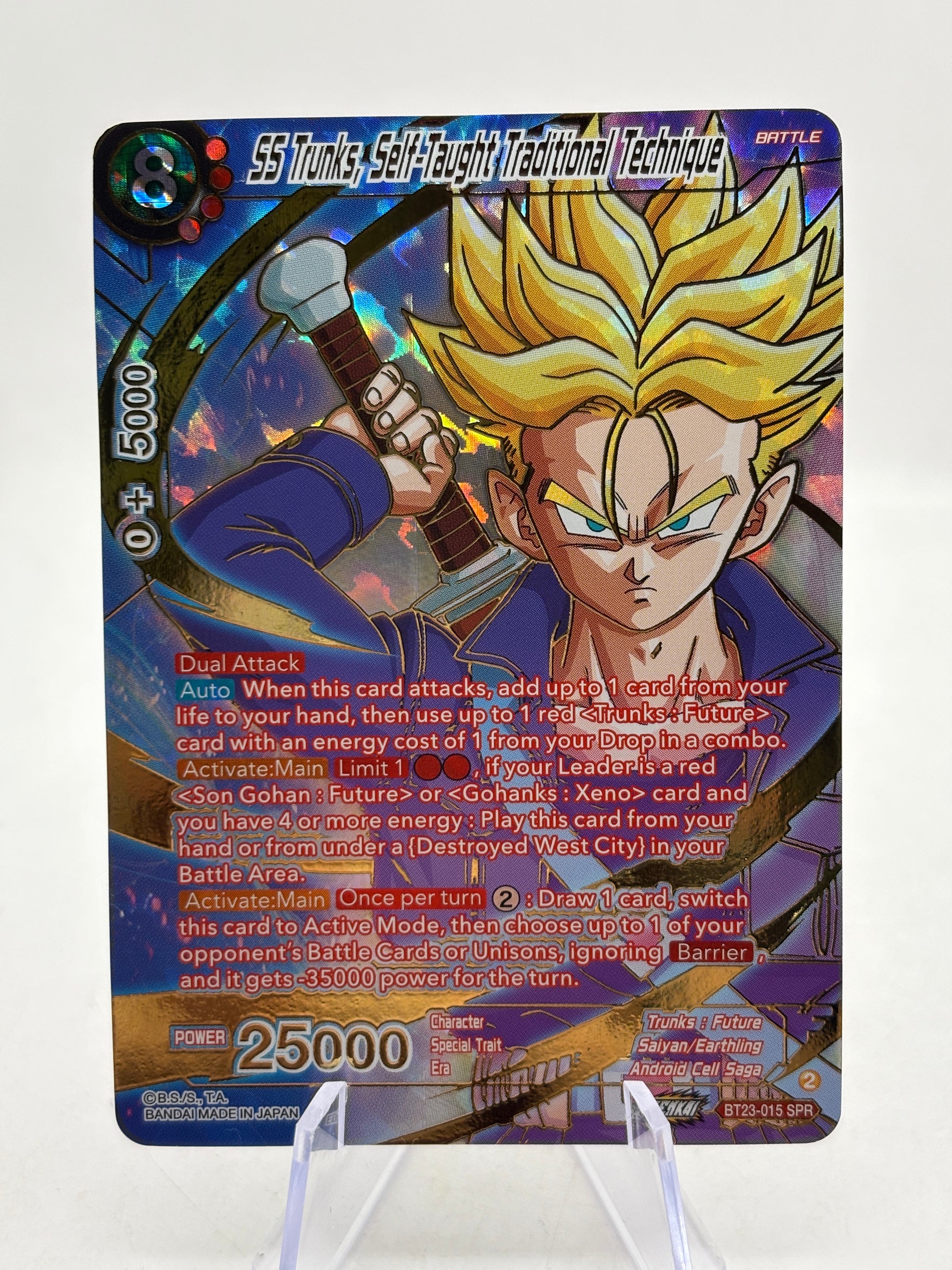 Dragon Ball Super Masters - SS Trunks, Self-Taught Traditional Technique BT23-015 SPR image 1