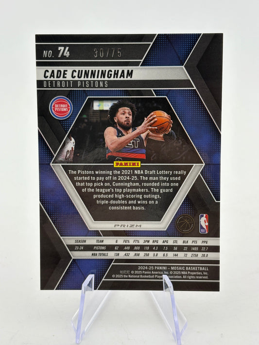 2024-25 Panini Mosaic Basketball - Cade Cunningham 30/75 Orange Mosaic FRENLY BRICKS - Open 7 Days