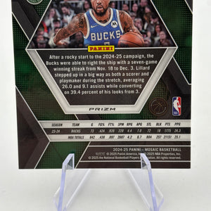 2024-25 Panini Mosaic Damian Lillard Purple Snakeskin Mosaic #/24 Bucks FRENLY BRICKS - Open 7 Days
