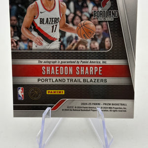Shaedon Sharpe 2024-25 Panini Prizm Auto Silver Blazers #SIG-SSB FRENLY BRICKS - Open 7 Days