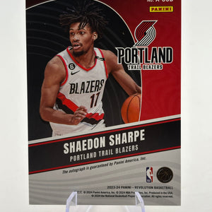 2023-24 Panini Revolution Auto Shaedon Sharpe #A-SSB On Card Auto FRENLY BRICKS - Open 7 Days