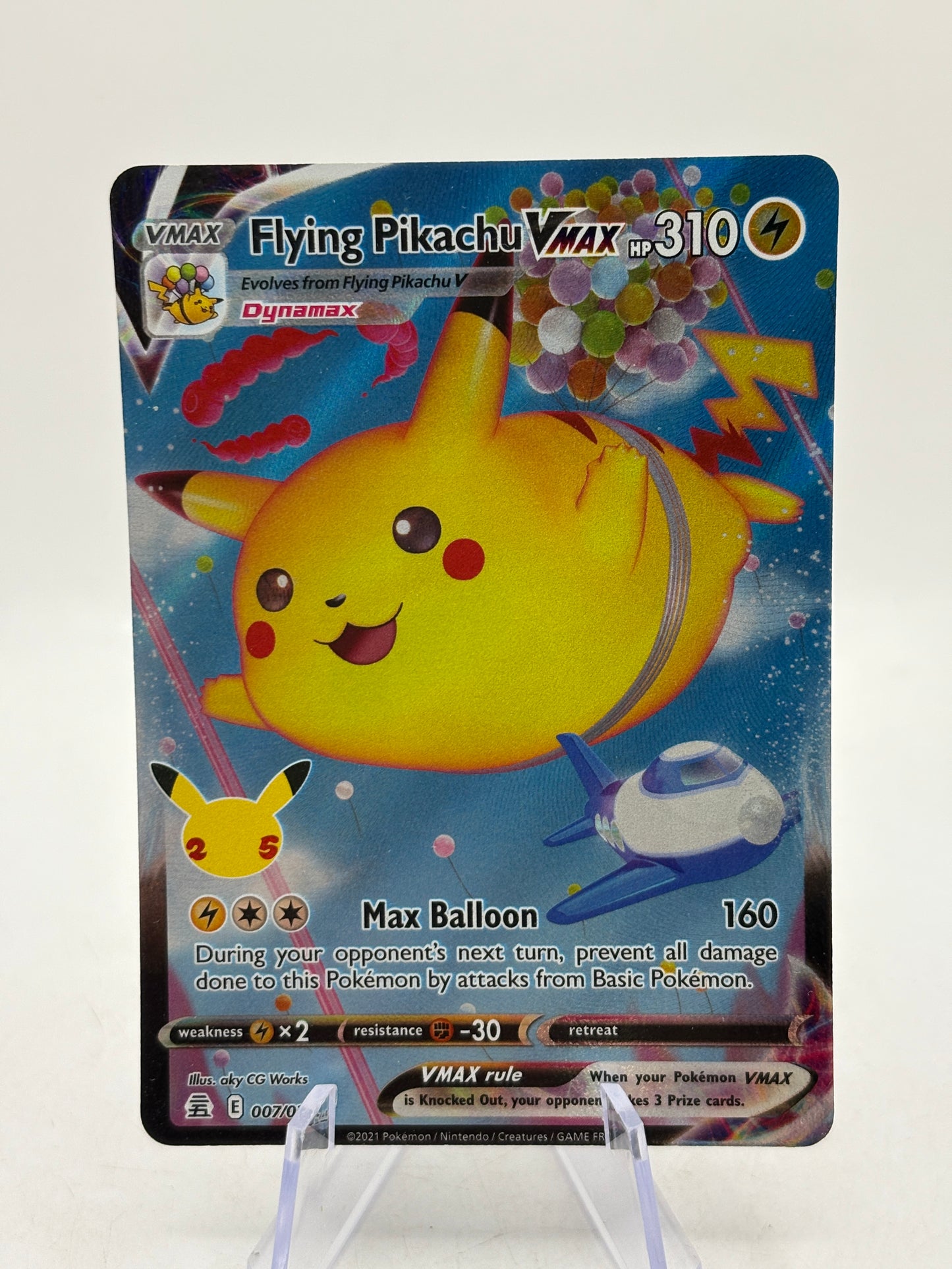 Pokemon TCG 25th Celebrations - Flying Pikachu Vmax 007/025 NM