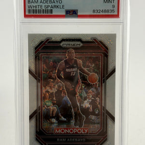 2022 Prizm Monopoly #47 Bam Adebayo White Sparkle PSA 9 FRENLY BRICKS - Open 7 Days