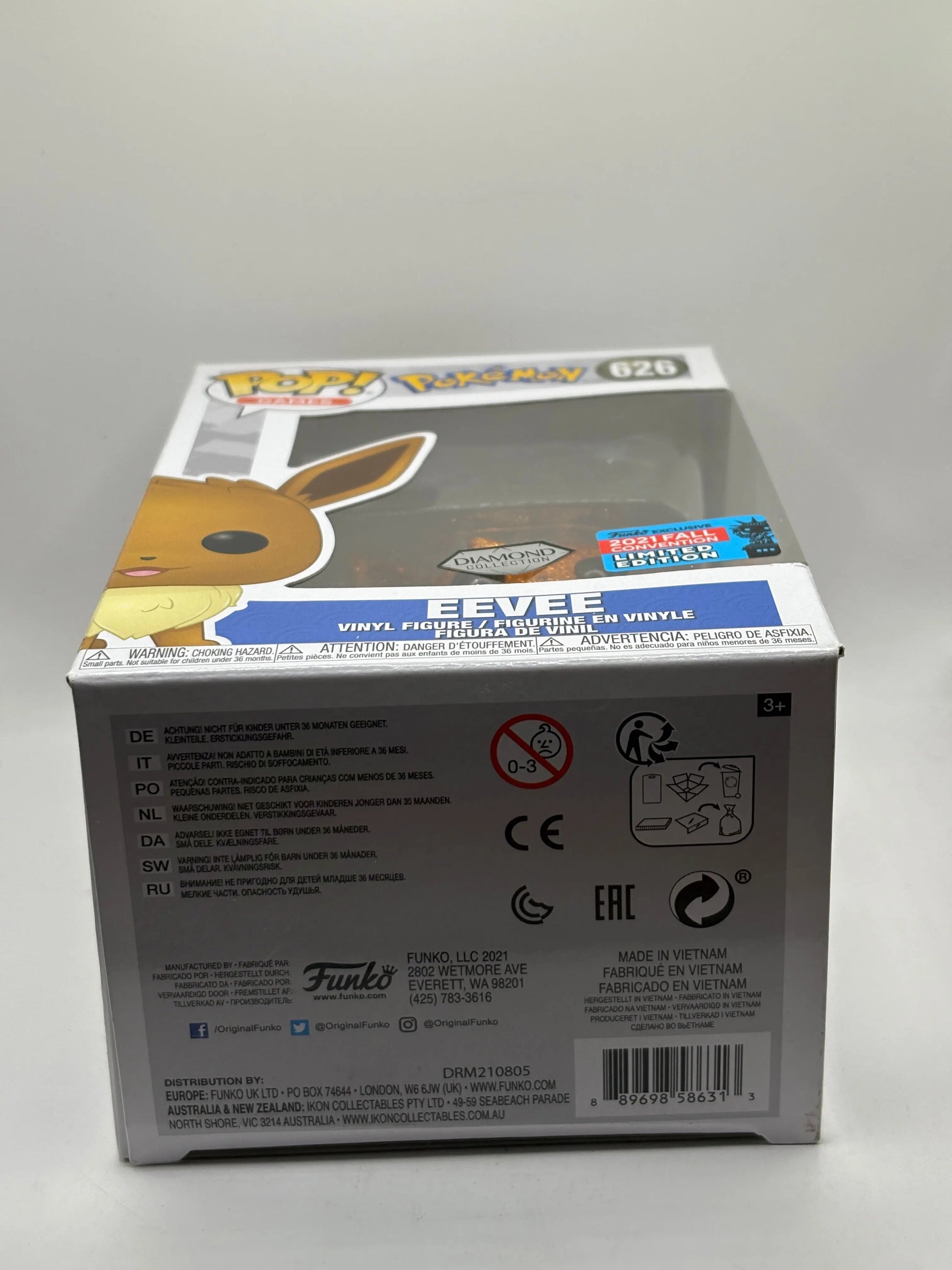 Funko POP! Games Pokemon #626 Eevee 2021 Fall Con Diamond FRENLY BRICKS - Open 7 Days