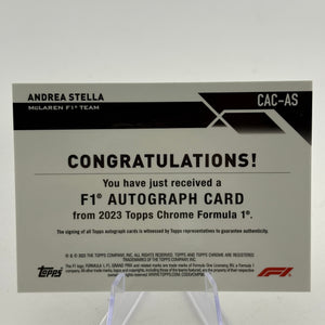 2023 Topps Chrome Formula 1 - Andrea Stella Silver Auto #CAC-AS FRENLY BRICKS - Open 7 Days