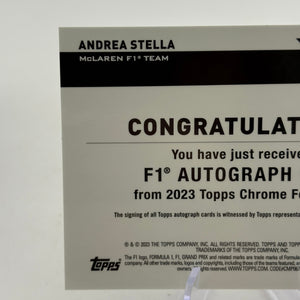 2023 Topps Chrome Formula 1 - Andrea Stella Silver Auto #CAC-AS FRENLY BRICKS - Open 7 Days
