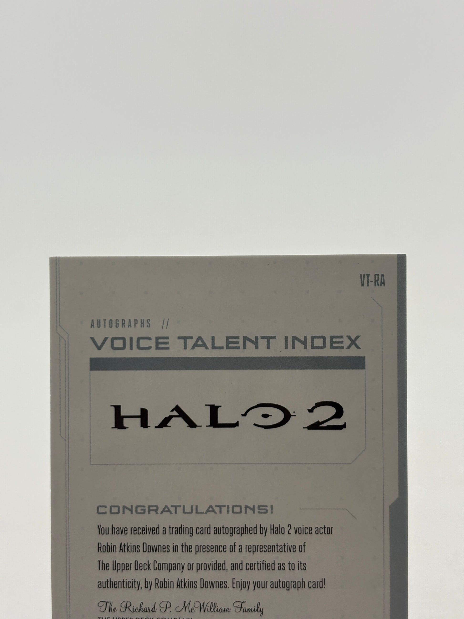 2024 Upper Deck Halo Legacy - Voice Talent Index Robin Atkin Prophet of Regret Auto FRENLY BRICKS - Open 7 Days