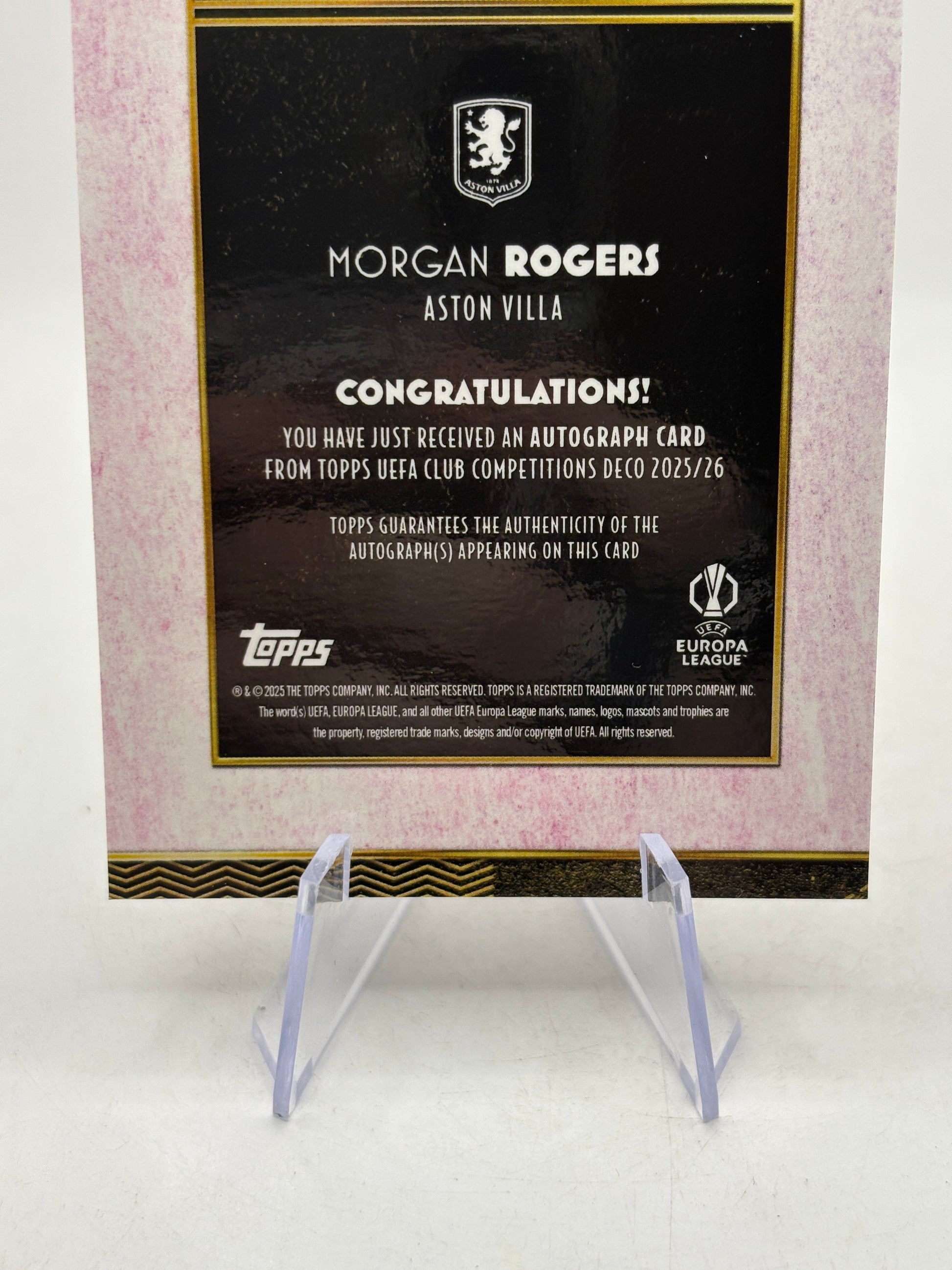Morgan Rogers 2025-26 Topps Deco UCC Current Stars Purple Auto /50 image 4