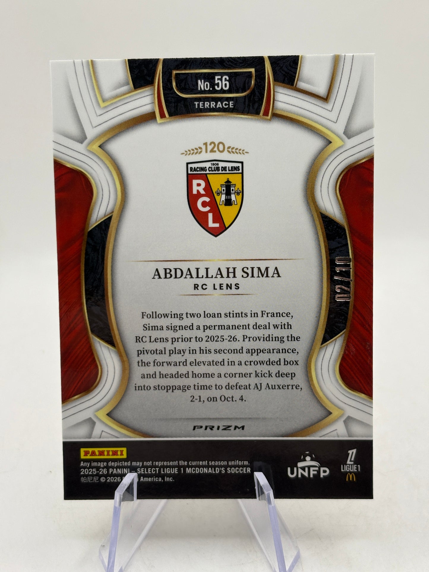 2025-26 Panini Select Ligue 1 Mcdonalds - Abdallah Sima 02/10 Gold Dragon Scale