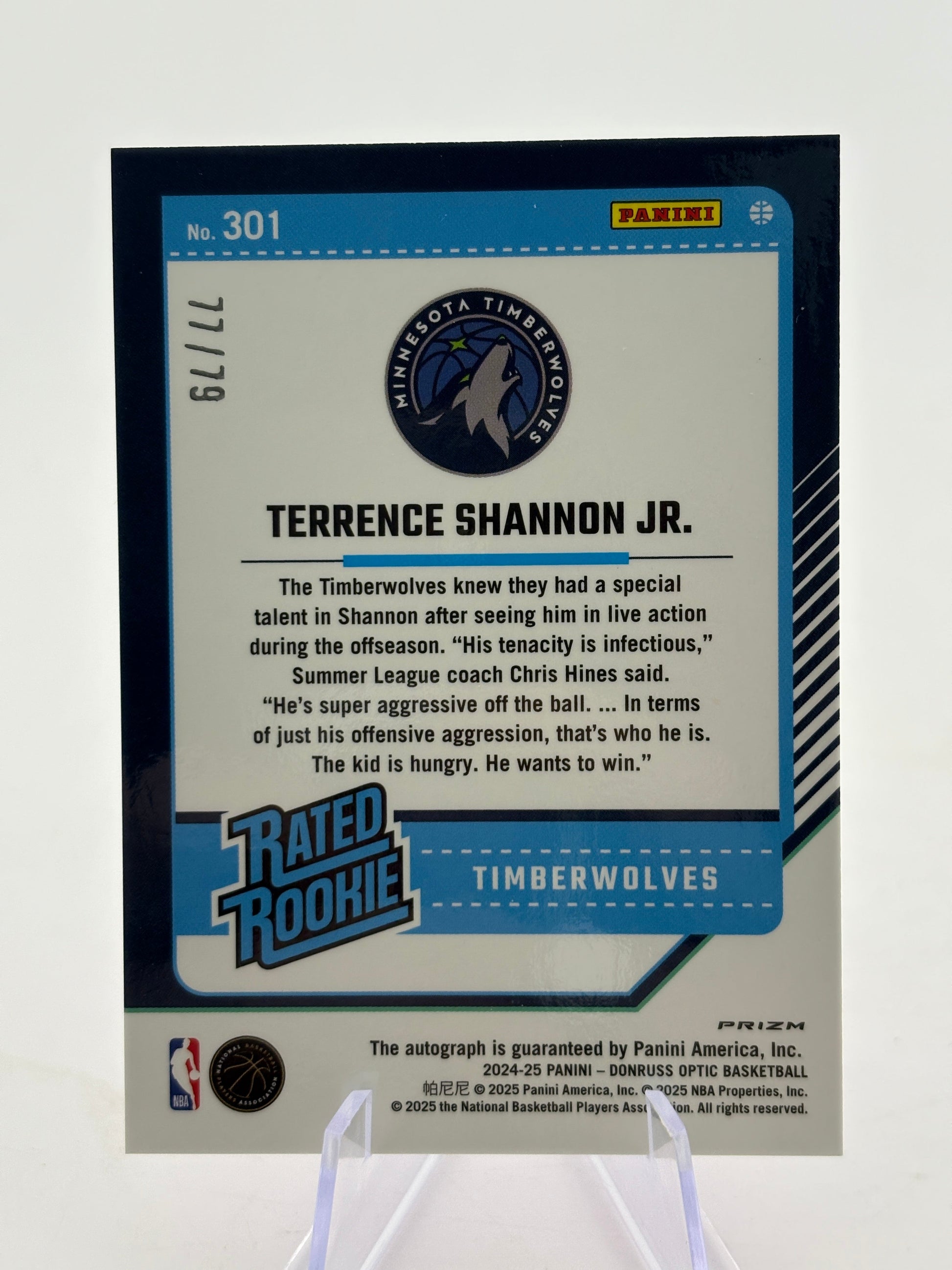 2024-25 Donruss Optic Pink Velocity Rated Rookie Auto Terrence Shannon Jr. /79 FRENLY BRICKS - Open 7 Days