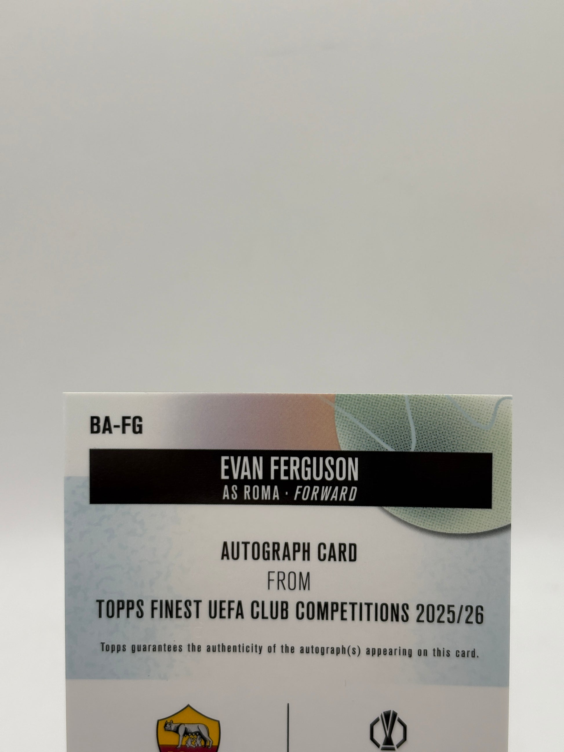 2025-26 Topps Finest UEFA CLUB - BA-FG Evan Ferguson Autograph image 3