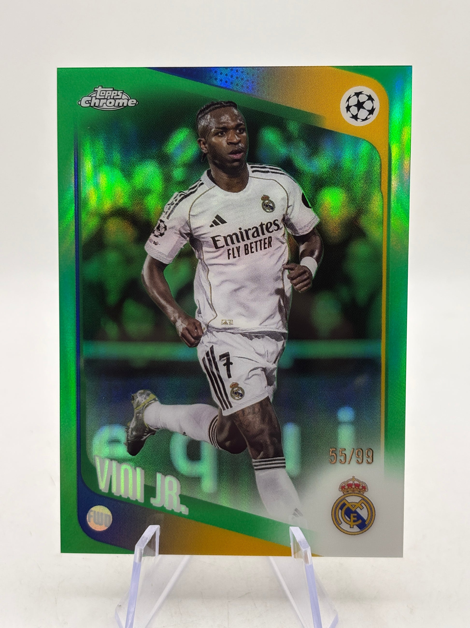 2025-26 Topps Chrome UEFA - #115 Vini Jr. Green Refractor /99 image 1