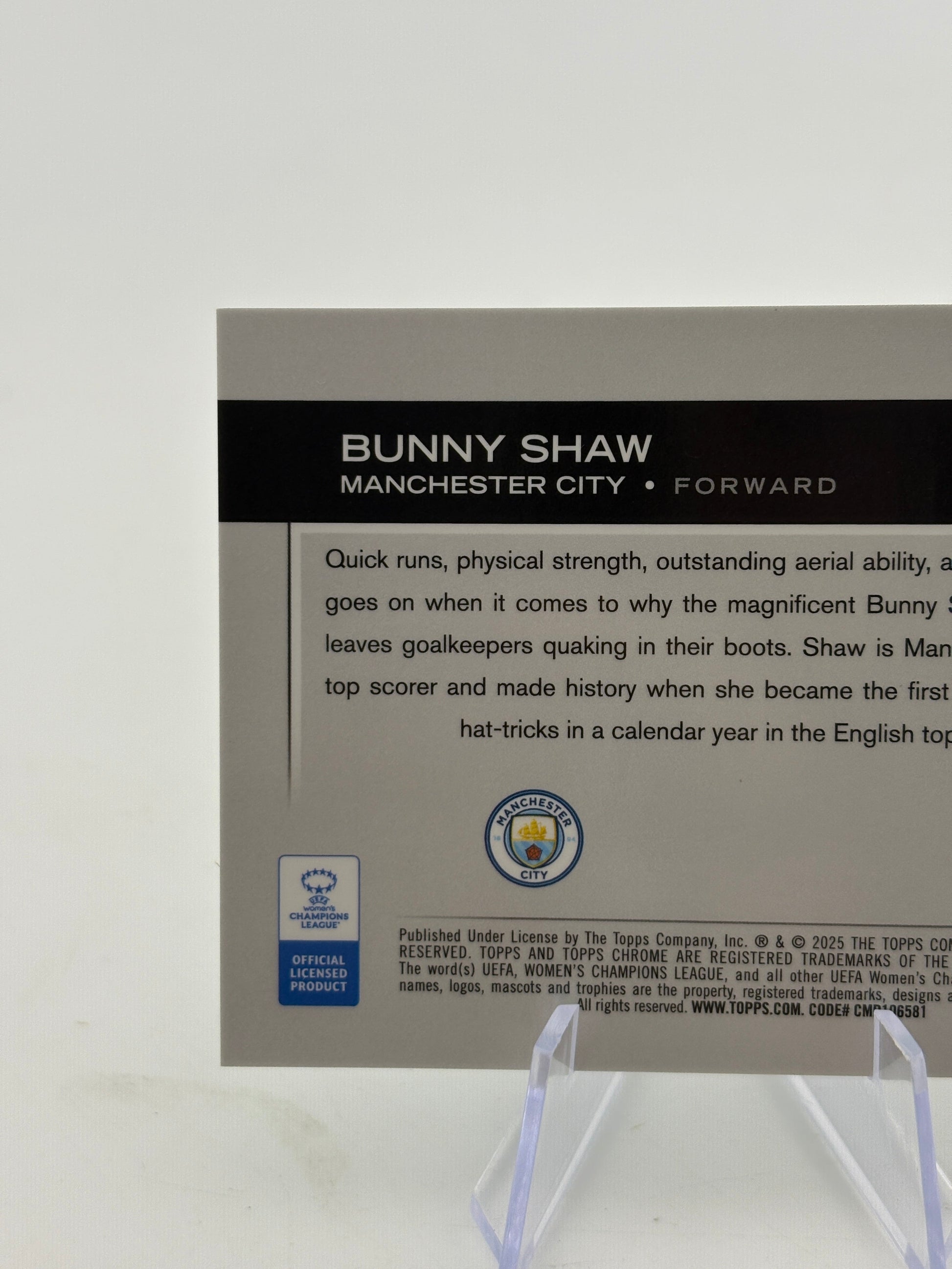 2025 Topps Chrome WUCL - Bunny Shaw 01/99 Green Refractor FRENLY BRICKS - Open 7 Days