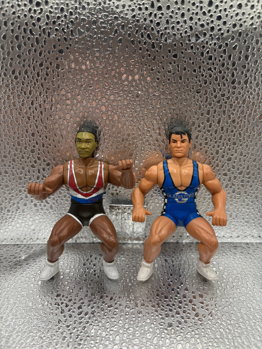 American Gladiators & Vulcan Wrestling Action Figures x2 FRENLY BRICKS - Open 7 Days