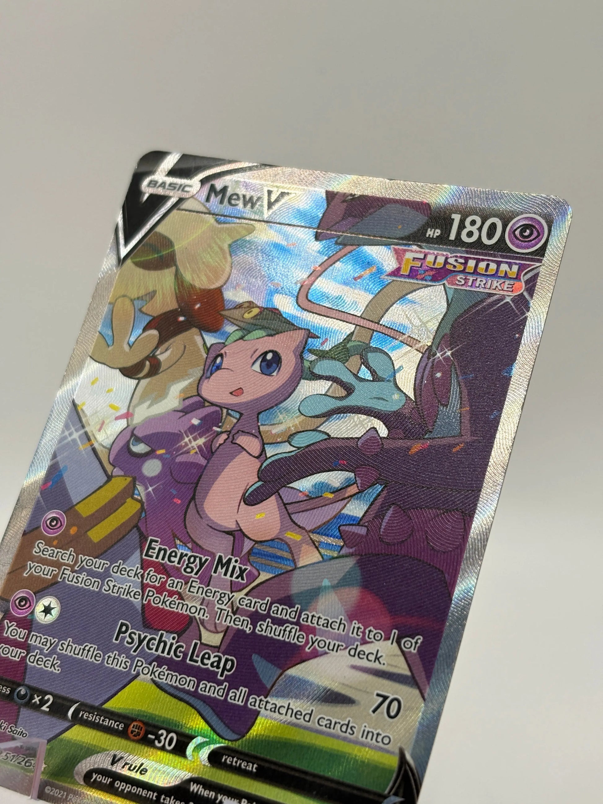 Pokemon TCG Fusion Strike - Mew V 251/264 Alternate Full Art Lightly Played FRENLY BRICKS - Open 7 Days