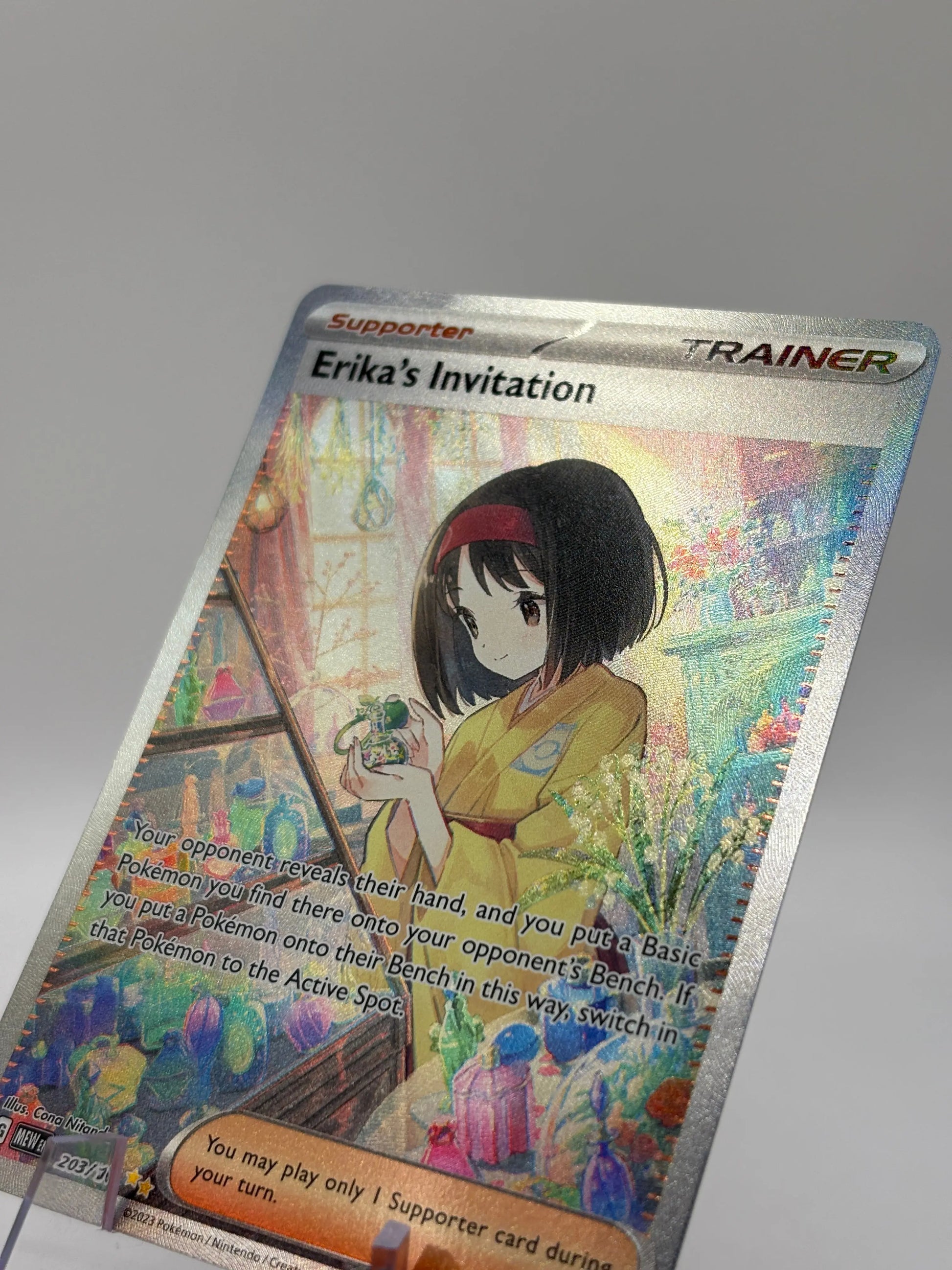 Pokemon TCG 151 MEW - Erika’s Invitation 203/165 Special Illustration Rare NM FRENLY BRICKS - Open 7 Days