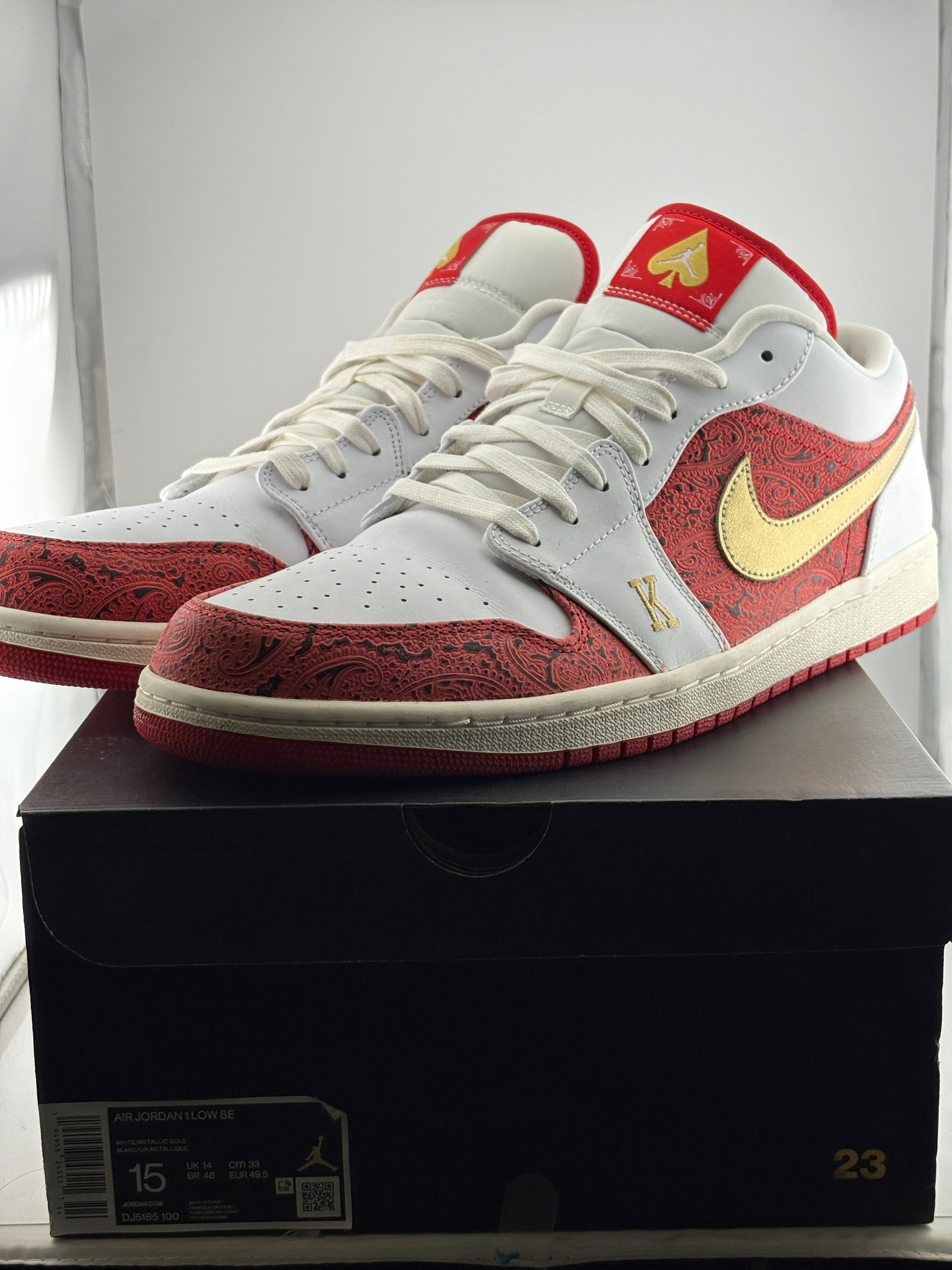 Nike Air Jordan 1 Low SE - Spades SIZE US 15 - DJ5185 100 NEW with Box FRENLY BRICKS - Open 7 Days