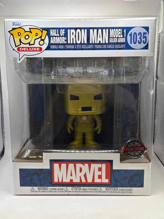 Funko POP! Deluxe Hall of Armor : Iron Man Model 1 Golden Armor #1035 SE - photo 1